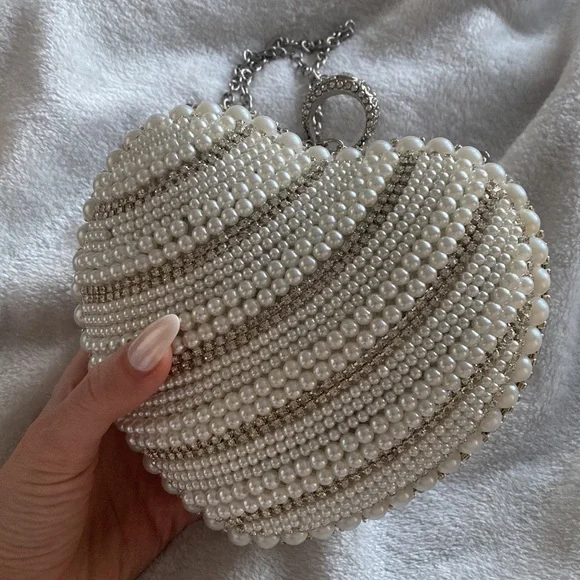 ALESSIA PEARL AND STONE BRIDAL CLUTCH PURSE - Picture 2 of 8